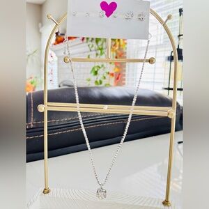 7 pcs Elegant Silver Necklace and Earring Bundle
